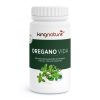 Eine weiße Kingnature Oregano Vida Flasche mit Oreganoblättern wirbt für ein tägliches Nahrungsergänzungsmittel mit Oregano, Thymian, Zink und Vitamin D3. Jetzt Oregano Vida für Ihre Gesundheit kaufen!.