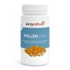 Die weiße Flasche mit der Aufschrift Pollen Vida enthält Bienenpollen-Granulat und hebt Blütenpollen sowie Vitamin C aus Acerola hervor - perfekt für alle, die Pollen Kapseln kaufen und ihr tägliches Wohlbefinden unterstützen möchten.